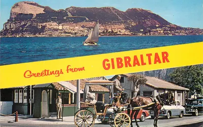 Gibraltar — vista do Rocha e do porto — editor Rockhometown Service, série P13