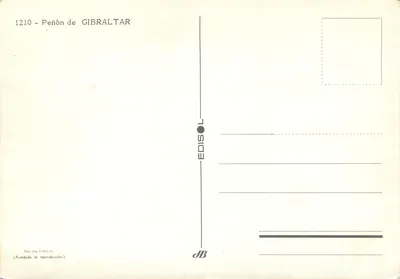 Peñón de Gibraltar — widok nocny — EDISOL nr 1210 — Rewers