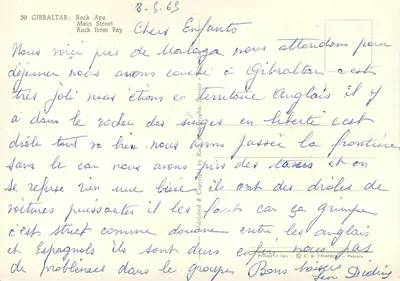 Gibraltaire — Szczur na skałach — widok miasta i portu — wydawca C.G. TRIMBO - Pescara — Rewers