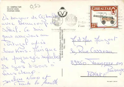 Gibraltar — Witaj z GIBRALTAR — Kampania Rotary International — Rewers