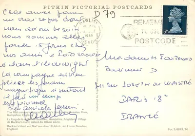 Buckler's Hard — aldeia do século XVIII — Pitkin Pictorial Postcards D79 — Verso