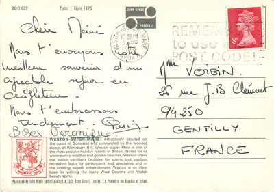 Weston-super-Mare — vista panorâmica — John Hinde (Distributors) Ltd. — Verso