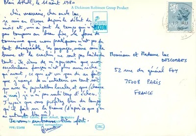 Blair Atholl, biały zamek — widok panoramiczny — J. Arthur Dixon, PPR/23498 — Rewers