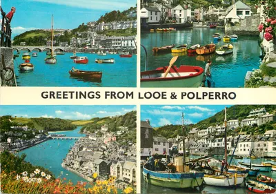 Looe & Polperro — Saudações da Cornualha — John Hinde (Distributors) Ltd.