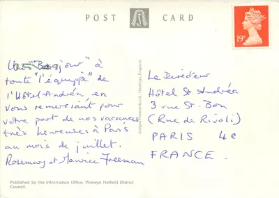 Fontanna Królewskiej Koronacji, Welwyn Garden City — wydawca Judges Postcards Ltd. nr C7975X — Rewers