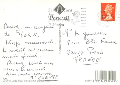 York — vista do ponte de Lendal — editor Judges of Hastings — Verso
