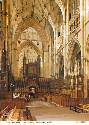 York Minster — o coro visto do oeste — editor Judges Postcards Ltd, n° C 3967X