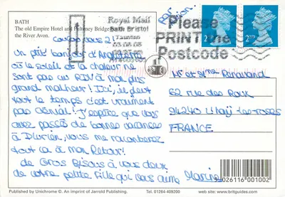 Bath — Stary hotel Empire i most Pulteney nad rzeką Avon — Wydawnictwo Unichrome © Wydawnictwo Jarrold Publishing — Rewers