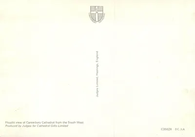 Katedra w Canterbury — nocna widok z oświetleniem — Judges Cathedral Gifts Limited, n° C3562X — Rewers