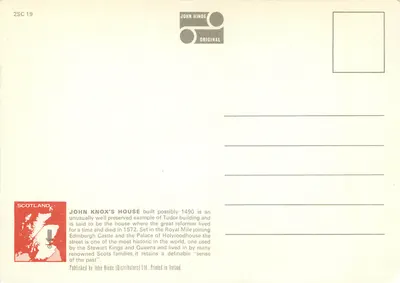 Dom Johna Knox — Edynburg, Szkocja — John Hinde Studios — Rewers