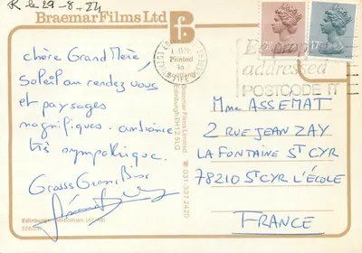 Edimburgo — monumento e flores — Braemar Films Ltd — Verso
