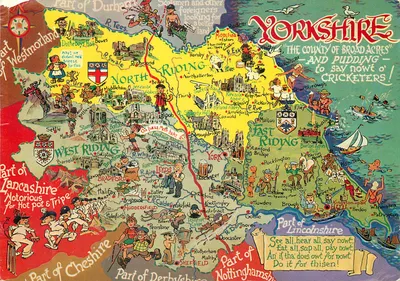 Yorkshire — 'The County of Broad Acres' — Publicado por Lilywhite Ltd., Brighouse