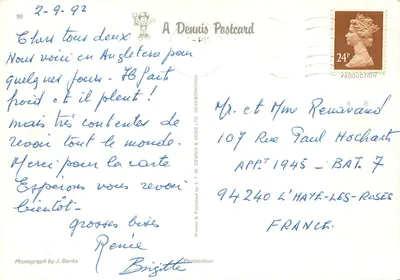 Zamek w Rochester — widok zamku z kanonem — wydawca A. Dennis Karta pocztowa, nr R.013038L — Rewers