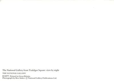 National Gallery w Londynie — widok nocny — wydawnictwo National Gallery Publications Ltd. — Rewers