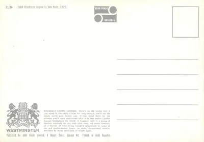 Piccadilly Circus — Londres — John Hinde, n° 2L26 — Verso