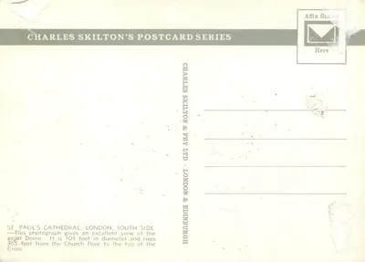 LONDEN - Sint-Pauluskerk 's nachts — Charles Skilton & Fry Ltd, n° 05411 — Achterkant