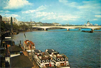 Embankment do Tâmisa — Ponte Waterloo e skyline de Londres — J. Arthur Dixon, n° 663