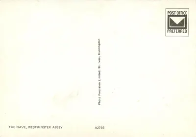 La Nef dell'Abbazia di Westminster — vista interna — Photo Precision Precision Limited, R2793 — Verso