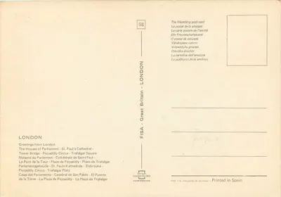 Londyn — widok panoramiczny — FISA - Wielka Brytania - LONDON n°58 — Rewers