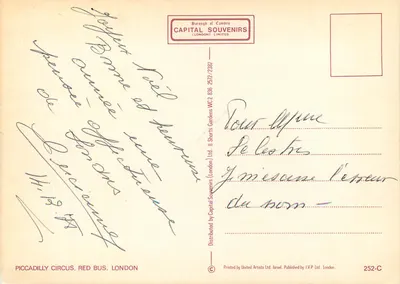 Piccadilly Circus, Red Bus — London — Capital Souvenirs (London) Limited — Back
