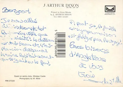 Windsor — Guarda da porta do castelo — J. Arthur Dixon — Verso