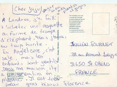 Londres — collage de locais emblemáticos — FISA - Grã-Bretanha — Verso