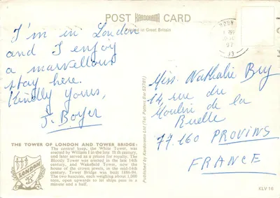 A Torre de Londres e o Tower Bridge — Kardorama Ltd. n° 52781 — Verso