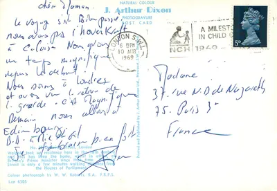 10 Downing Street — porta negra com guarda — J. Arthur Dixon, Londres — Verso