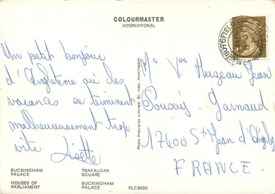 Londyn — widok panoramiczny z brytyjską flagą — Colourmaster International PLC9930 — Rewers
