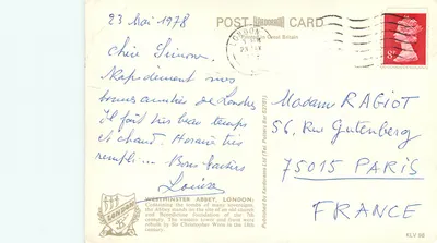 Abadia de Westminster, Londres — Kardorama Ltd. n° KL V 98 — Verso