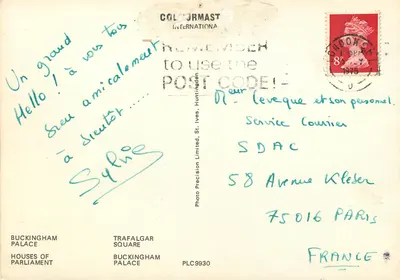 Londyn — widok panoramiczny z brytyjską flagą — Colormast Internationale PLC9930 — Rewers