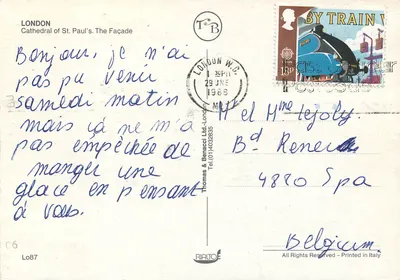 Katedra Świętego Pawła — Front — Thomas & Benacci Ltd. n° Lo87 — Rewers