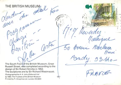 British Museum — fasada południowa — fotografie A. H. Jolly (Editorial) Ltd — Rewers