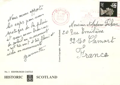 Edinburgh Castle — panoramische weergave — Historic Scotland, Nr. 1 — Achterkant