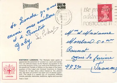 Historiczne Londyn — Kardorama Ltd. — numer serii nie widoczny — Rewers