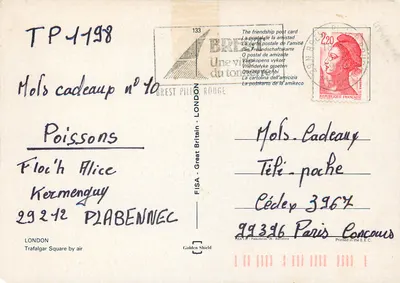 London - Trafalgar Square — publisher FISA - Great Britain, n° 133 — Back