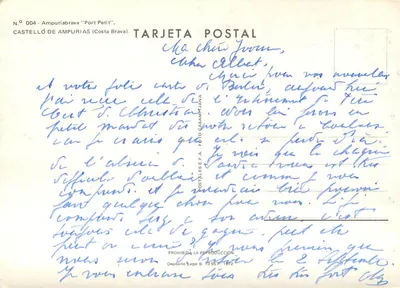 Ampuriabrava — Port Petit — Castelló de Ampurias (Costa Brava) — Tarjeta Postal N° 004 — Verso