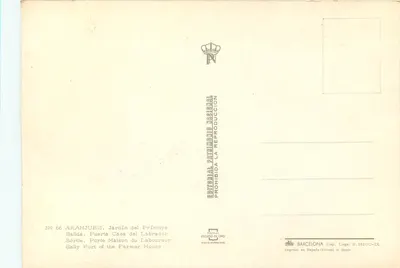 Aranjuez — Drzwi Domu Robotnika — Wydawca Escudo de Oro, nr 66 — Rewers