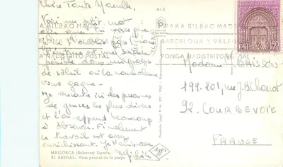Pływańce Arenala na Majorka — widok częściowy — wydawca P.M. 319 — Rewers