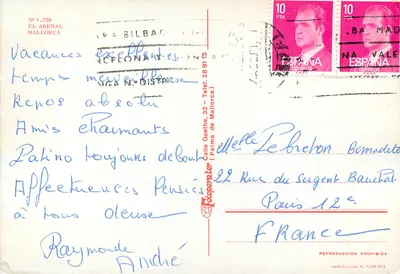 El Arenal — Mallorca — Verlag El Arenal, Nr. 1.786 — Rückseite