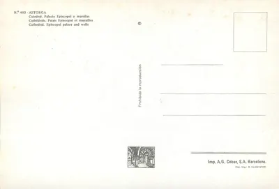 Astorga — Recuerdo de Astorga — Imp. A.G. Cobas, S.A. Barcelona — Verso