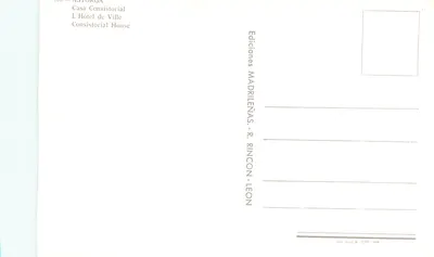 Astorga — Casa Consistorial — Edições Madrilenas, R. Rincon - León — Verso