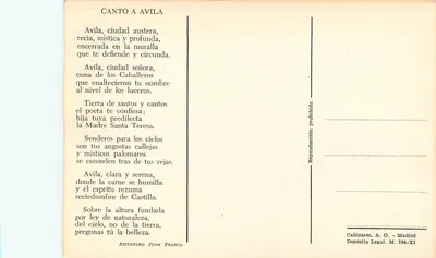 Avila — widok panoramiczny — Cañizares, A. G. - Madrid — Rewers