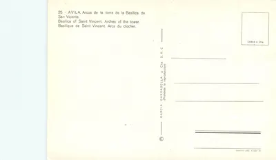 Avila - Arcos de la torre de la Basílica de San Vicente — García Garrabella y Cía. S.R.C. — Rewers