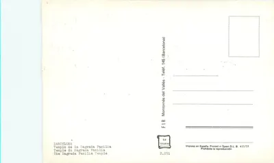 Świątynia Świętej Rodziny — Barcelonę — Wyd. PENGAMINI n° 2.251 — Rewers