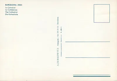 Barcelonę — Katedra — A. Zerkowitz, seria B.-608-II — Rewers