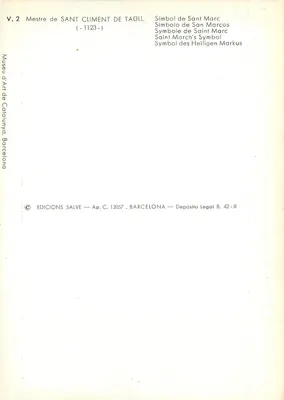 Sant Marc — Symbol Świętego Marcina — Mestre de Sant Climent de Tàuïll — Rewers
