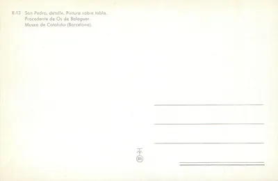 San Pedro — szczegół malowidła — Muzeum w Balaguer (Katalonia) — Rewers