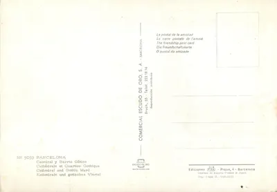 Katedra i Gótcki Dzielnica — Barcelonę — Komercjalny Escudo de Oro, nr 5033 — Rewers