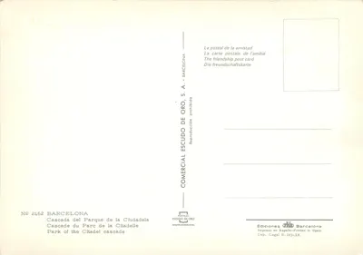 Cascada Parku Ciudadela — Barcelona — Comercial Escudo de Oro, S.A. n° 2462 — Rewers